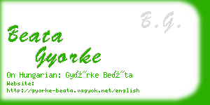 beata gyorke business card